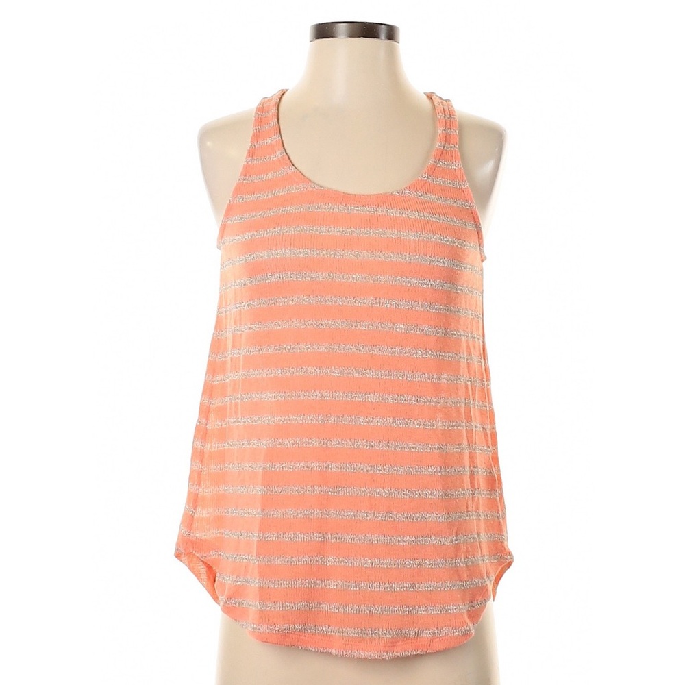 Splendid Peach and White Striped Tank Top